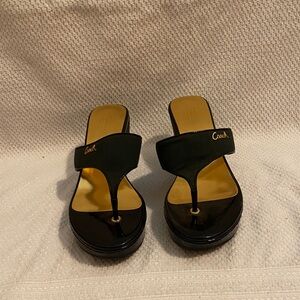 Coach Glossy Black Women's Sandals